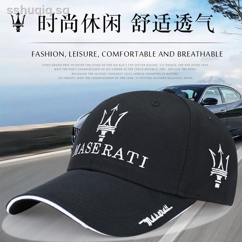 JYHZY Compatible with Hats Adjustable Baseball Caps Racing Motor Hat Racing Apparel for Women and Men Fit Maserati White 