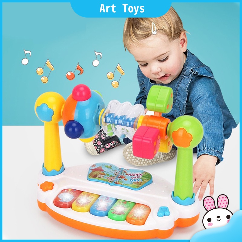 Baby Musical Keyboard Piano Drum Kids Musical Toy With Music And Lights Early Educational Developme