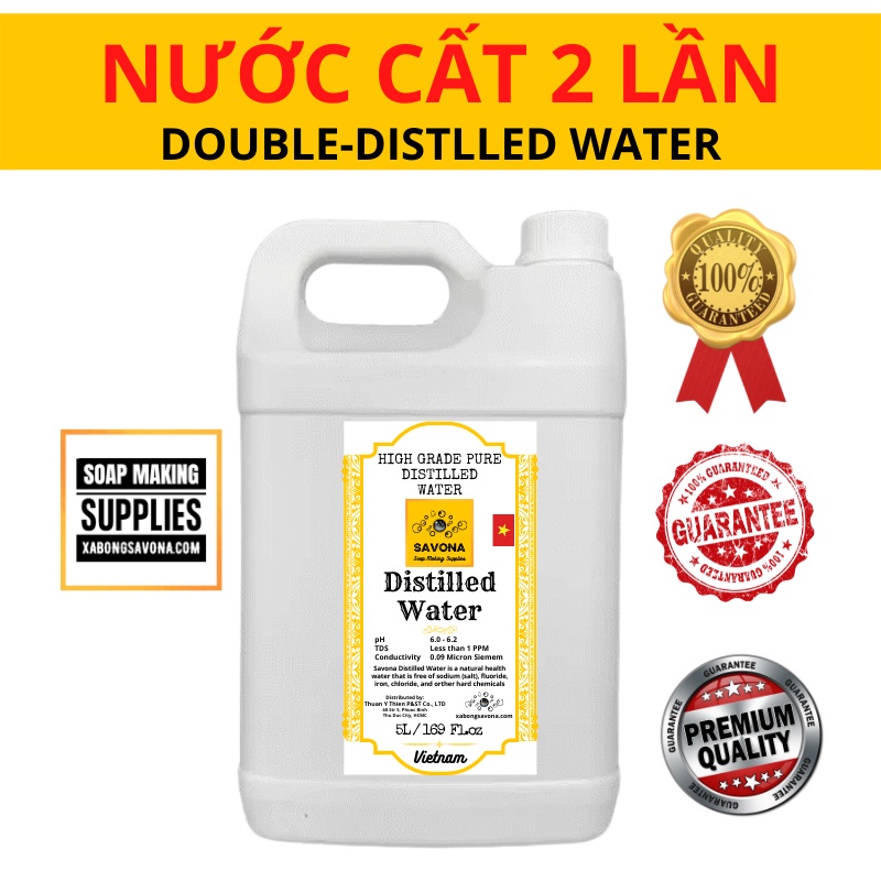 5 Liters Of DISTILLED WATER 2 Times, Type 1 DISTILLED WATER, Super Purified WATER, DOUBLE