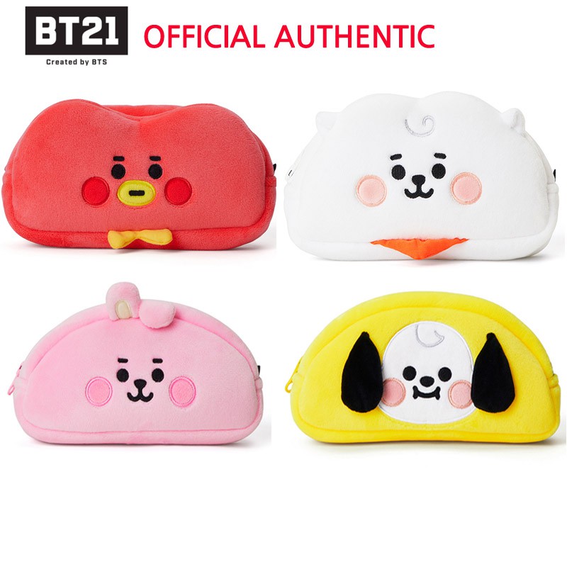 BTS BT21 Official BABY Doll Pencil Case Cosmetic Pouch Multipurpose ...