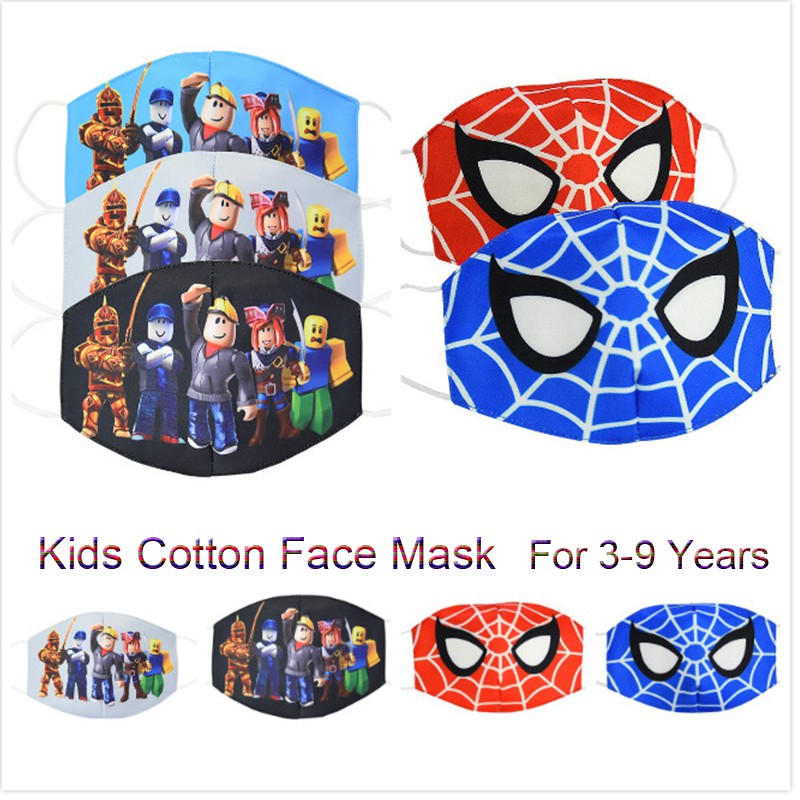 Ready Stock Spiderman Roblox Face Mask Design Kids Cotton Masks Anti Dust Face Mask For 3 9 Years Shopee Singapore - how to get a spiderman mask on roblox 2019 how to buy
