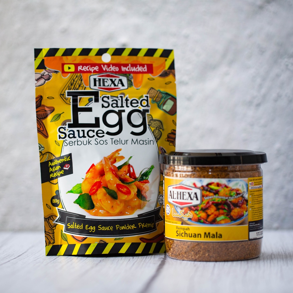 Shop Malaysia Hexa Halal Sichuan Mala Rempah 150gm Salted Egg Sauce Powder Premix 80gm Shopee Singapore