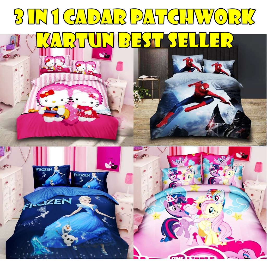 3 In 1 Cadar Patchwork Cotton Super Single Set 600tc Shopee Singapore