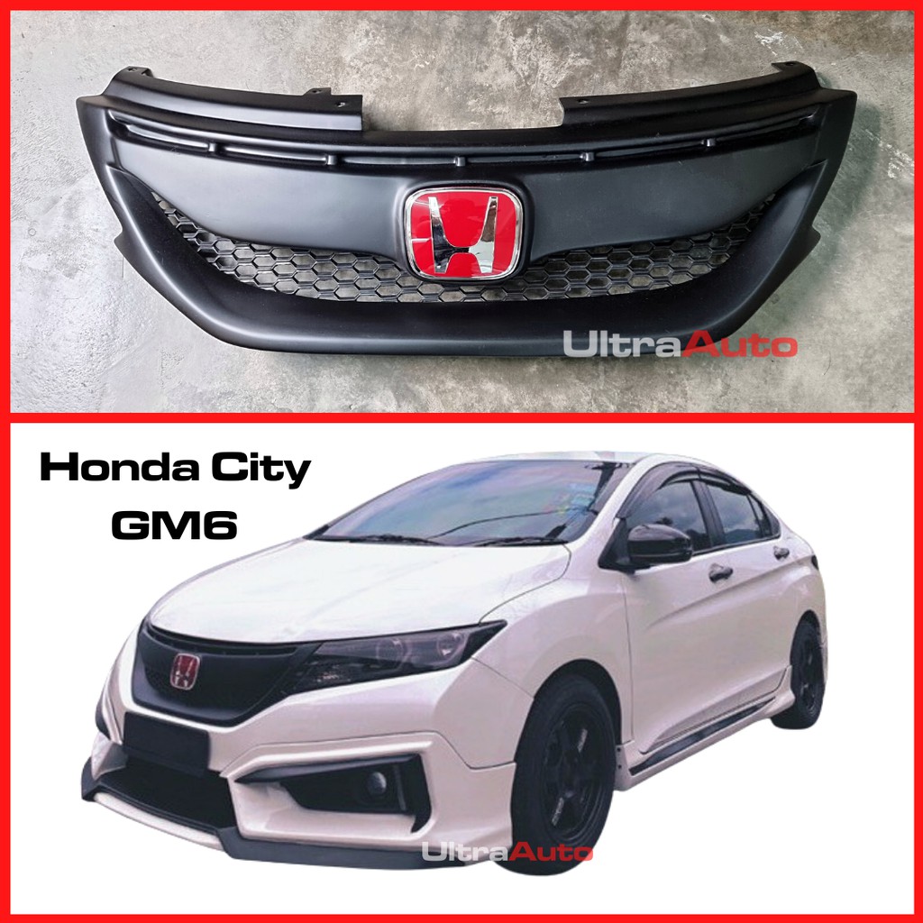 Honda City Gm6 2014 2015 2016 Type R Fk8 Oem Front Grill Grille Matte Black Gloss Black Carbon Look Shopee Singapore