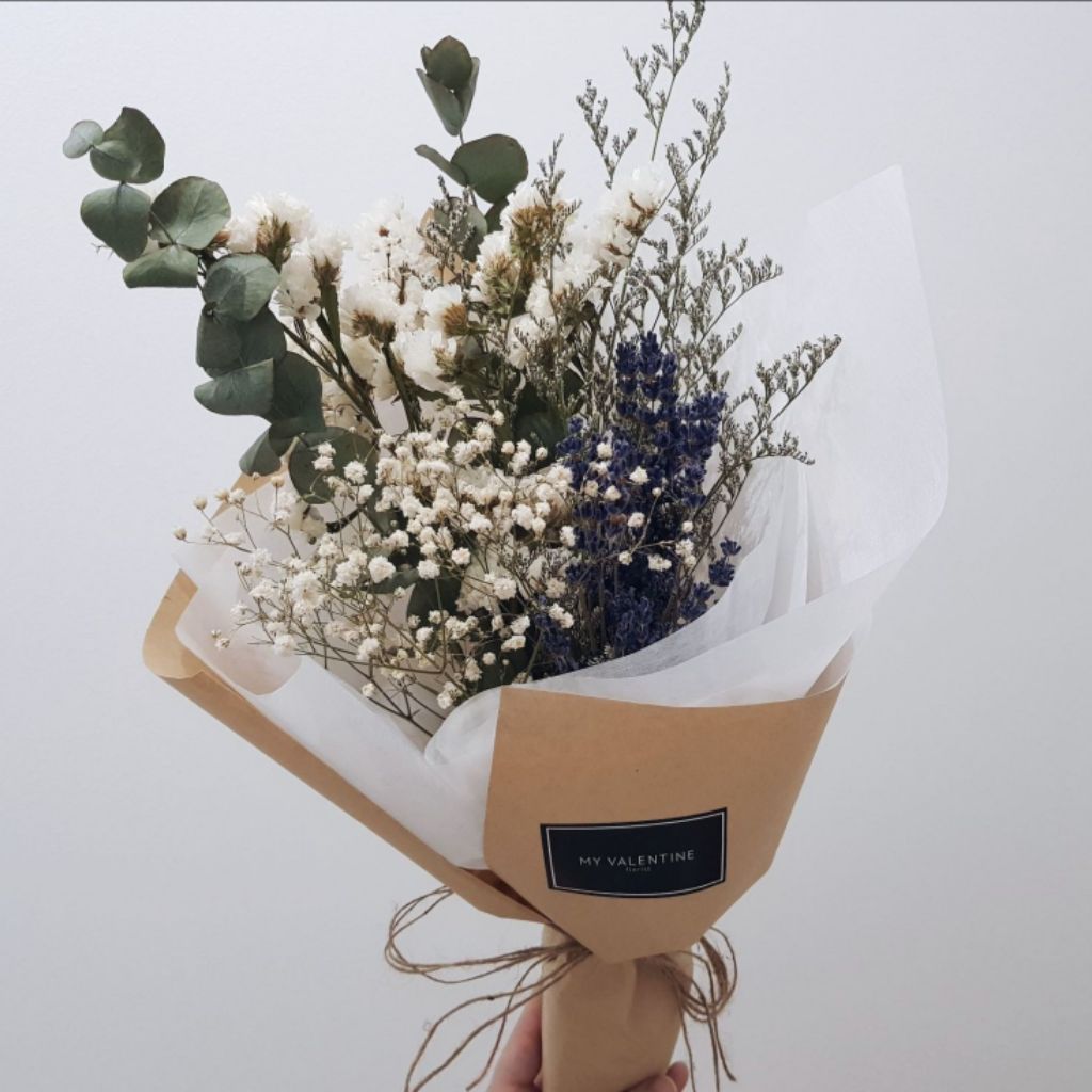 Dried Lavender Bouquet Dried Baby S Breath Dried Flowers Hand Bouquet Shopee Singapore