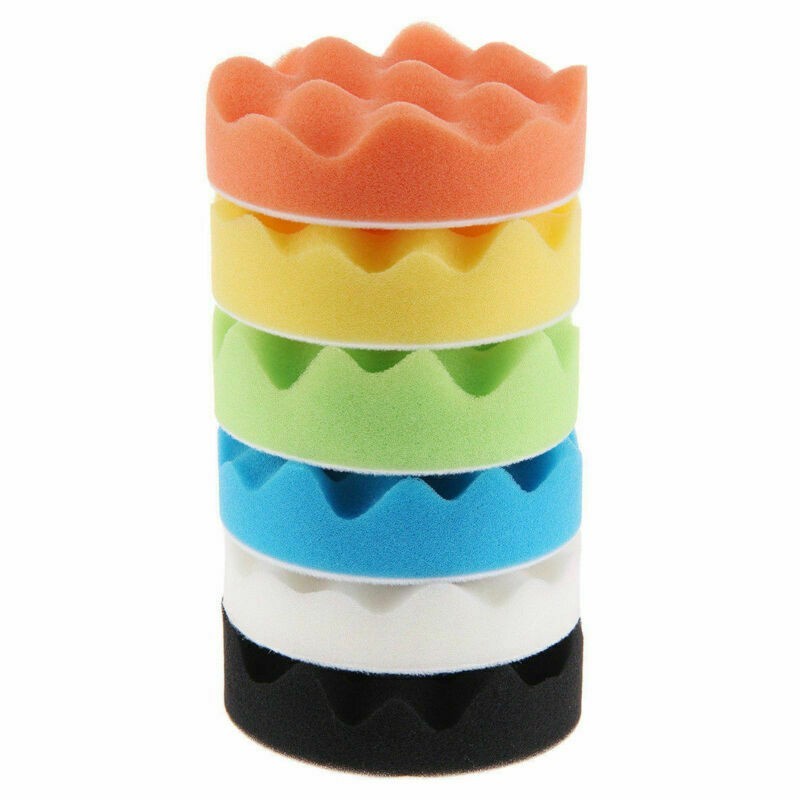 8Pcs 75mm/3” ,30mm/1.18'' Thickness Polishing Pads Sponge Waxing Foam Buffing Kit Car Polisher for Drill