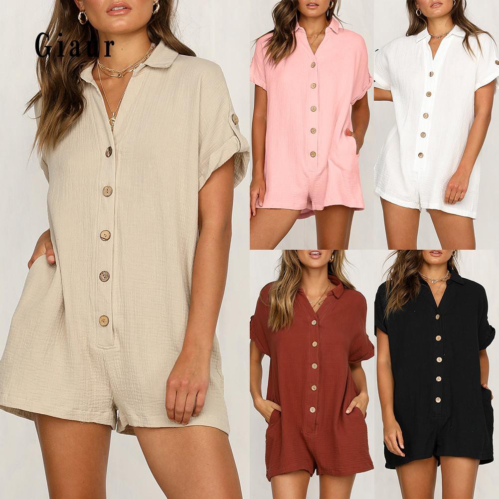 short sleeve shorts romper