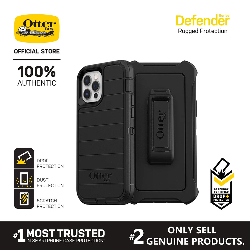 Otterbox Defender Series Pro Case For Apple Iphone 12 12 Pro Iphone 12 Pro Max Iphone 12 Mini Black Shopee Singapore