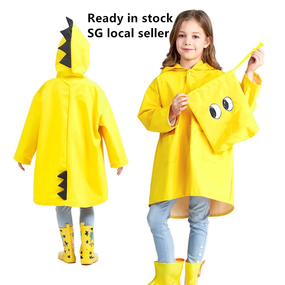 Children Raincoat Come With Storage Bag Lovely Dinosaur Kids Raincoat Cartoon Children Rain Wear Waterproof Rain Suit Shopee Singapore