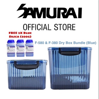 Samurai Dry Box Blue - F580 + F380 with Free 3x Blue Silica Bottle 500g