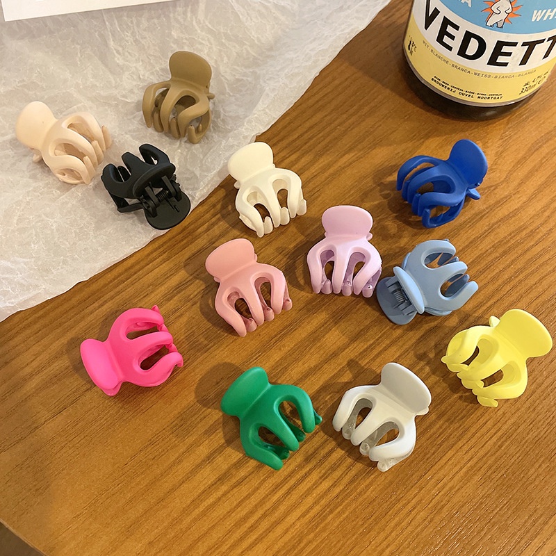 Cute Mini Hair Claws Plastic Matte Side Hair Clips Girls Small Hairpin