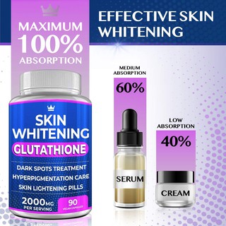 glutathione 2000mg pills lightening melasma antioxidant hyperpigmentation 