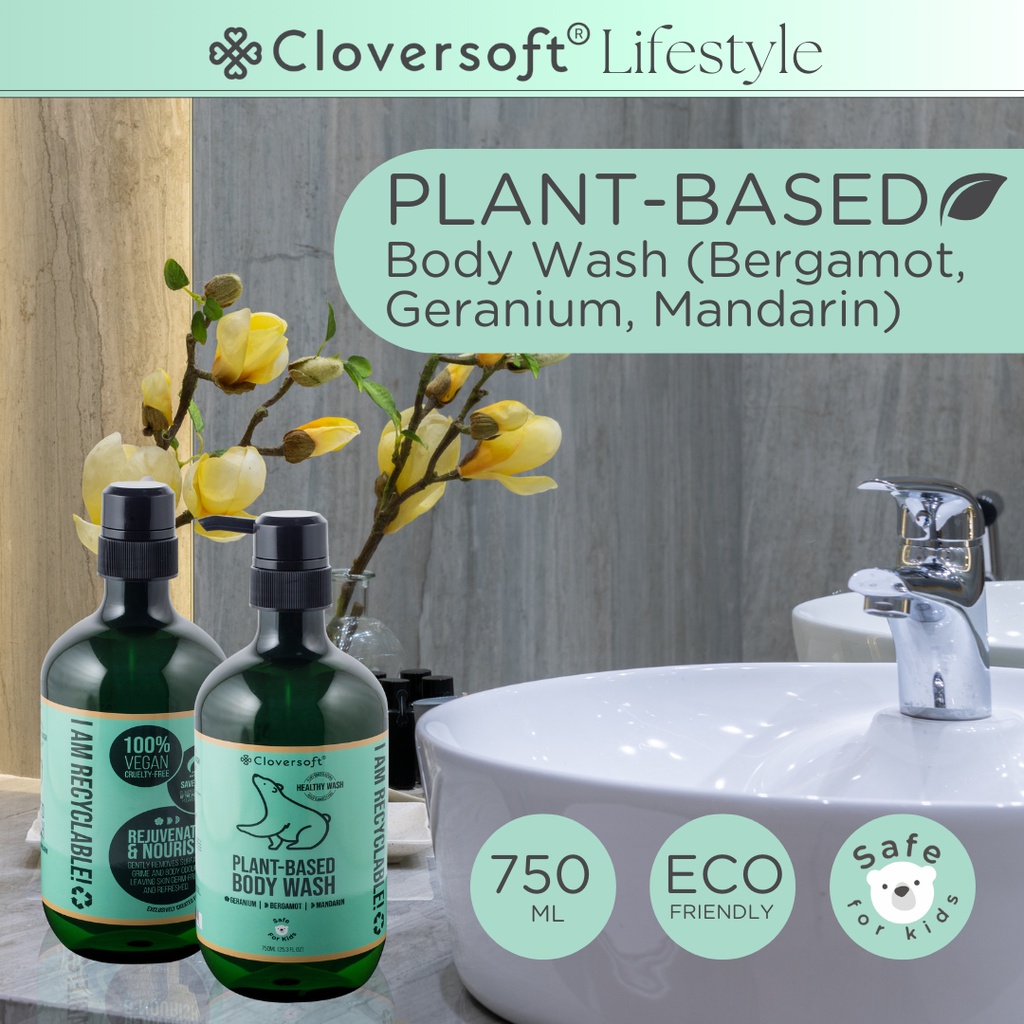 [Cloversoft Official] Plant-Based Body Wash [Geranium, Bergamot And ...