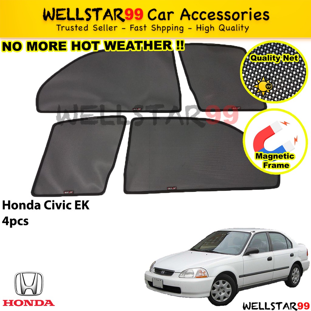 Shop Malaysia Honda Civic Ek Elevo Magnetic Custom Fit Sunshade Magnet Shades 4pcs Shopee Singapore