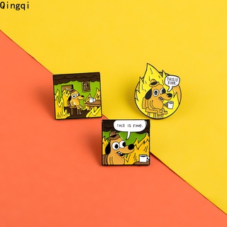 Image of thu nhỏ This Is Fine Enamel Pins Cartoon Dog Brooches Lapel Pin Funny Animal Badge Jewelry Gift Fans Friends #2