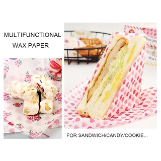 50Pcs Wax Paper Grease Paper Food Wrappers Wrapping Paper  Bread Sandwich Burger Fries Oilpaper Cake Dessert Pad #5