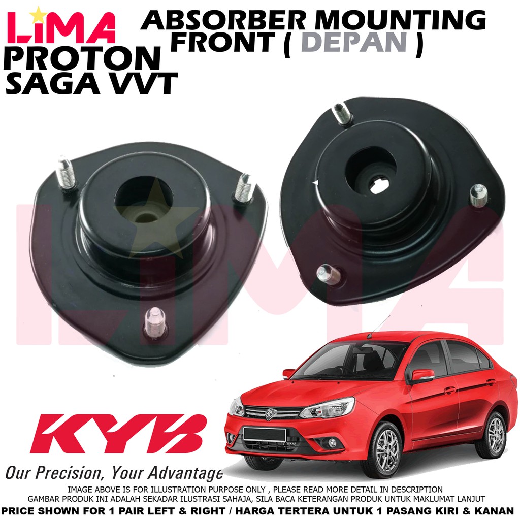 Proton Saga Vvt Front Absorber Top Mount Absorber Mounting 1pair Kayaba Kyb Original 2016 2020 Shopee Singapore