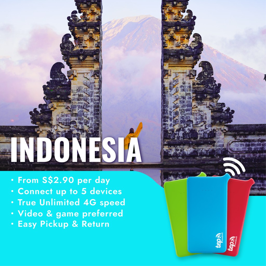 Indonesia Pocket Wifi Service 1 30 Days Unlimited Data 4g Shares Up To 5 Devices Shopee Singapore