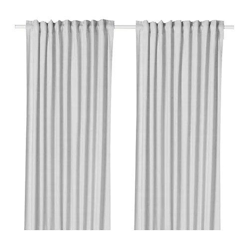 Ikea Hannalill Curtains 1 Pair Grey Size 145x250 Cm Shopee