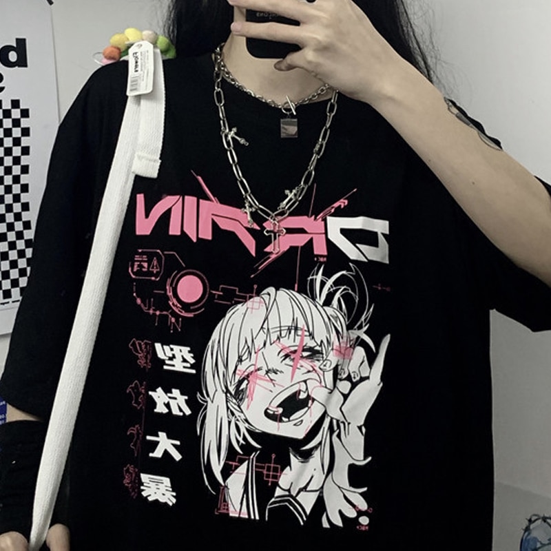 Women Tshirt Cartoon Top Japanese Anime Harajuku Kawaii Streetwear Punk