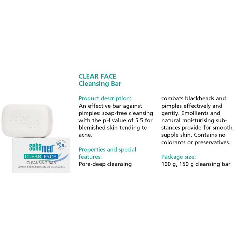 sebamed clear face cleansing bar ph5 5