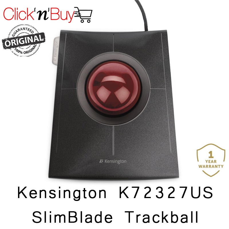 Kensington K72327US SlimBlade Trackball. Sleek Design. Precision