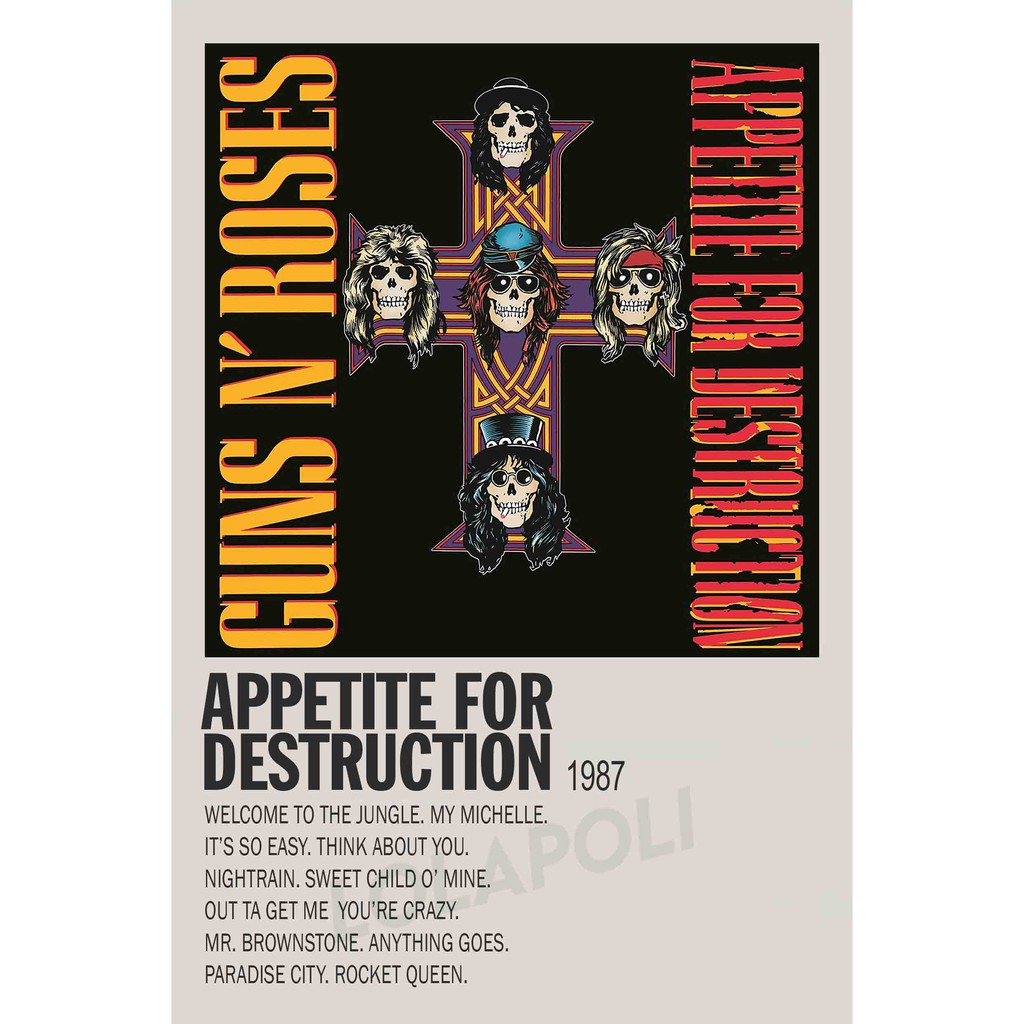 Poster Cover Album Appetite For Destruction By Guns N Roses Shopee Singapore