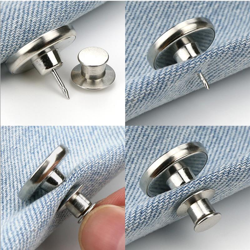 Alloy Detachable Buttons Jeans Clip Snap Button Perfect Fit Instant