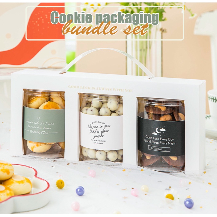 1 Set Cookie Jar Bundle Box Biscuit Wrapper Clear Plastic Can Jar Shopee Singapore