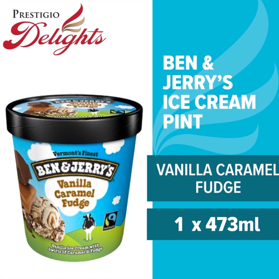 Ben And Jerrys Ice Cream Pint Vanilla Caramel Fudge 473ml By Prestigio Delights Shopee Singapore 1116