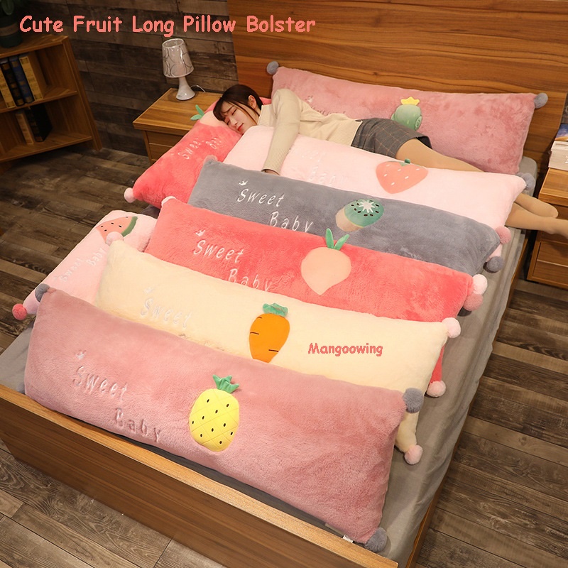 7 Patterns Cute Cartoon Fruit Body Long Pillow Bolster Pillowcase Cushion Plush Plushie Soft Toy Sleep Pillow Home Decor