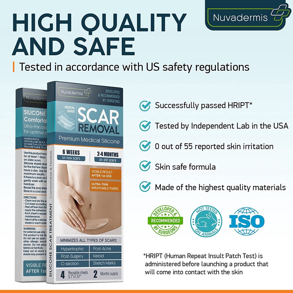 Silicone Scar Sheets, Strips, Tape Keloid, CSection, Surgical