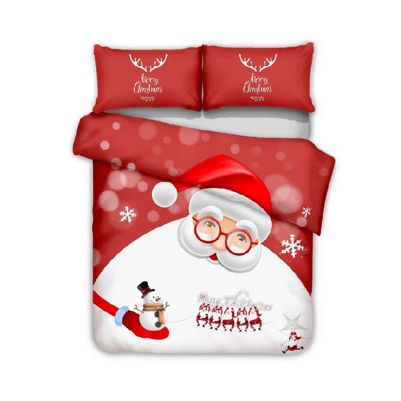 Christmas Bedding Set Single Double Queen King Size Santa Claus