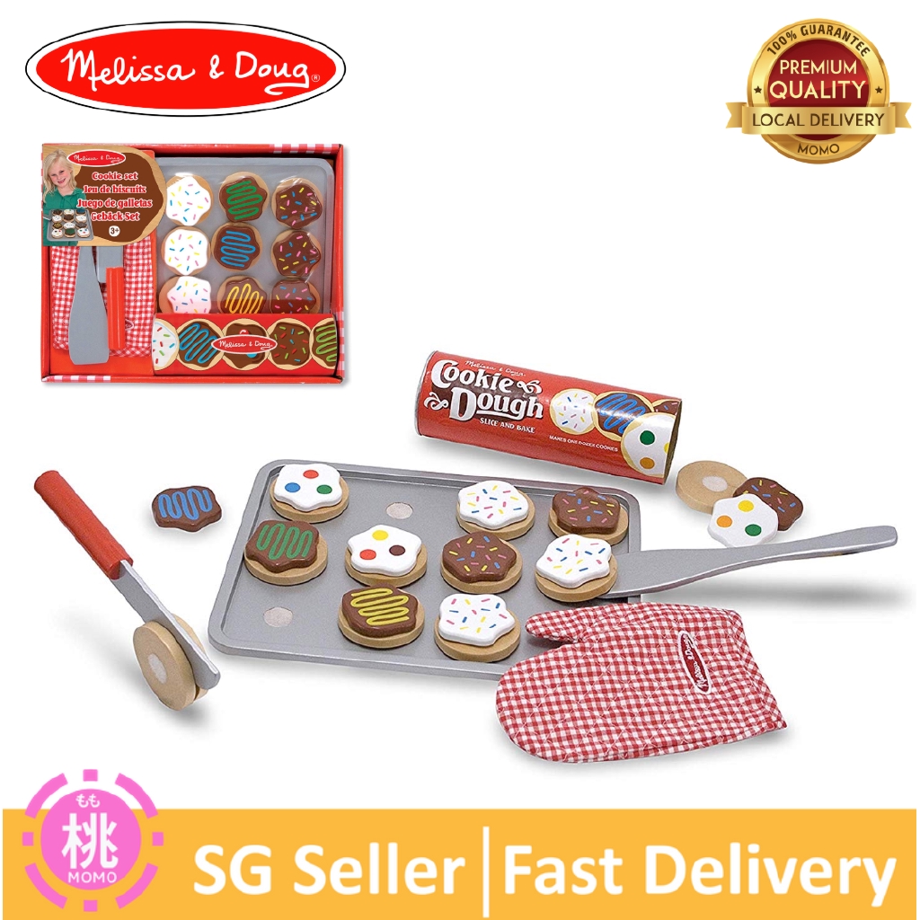 melissa & doug slice and bake wooden cookie play food set