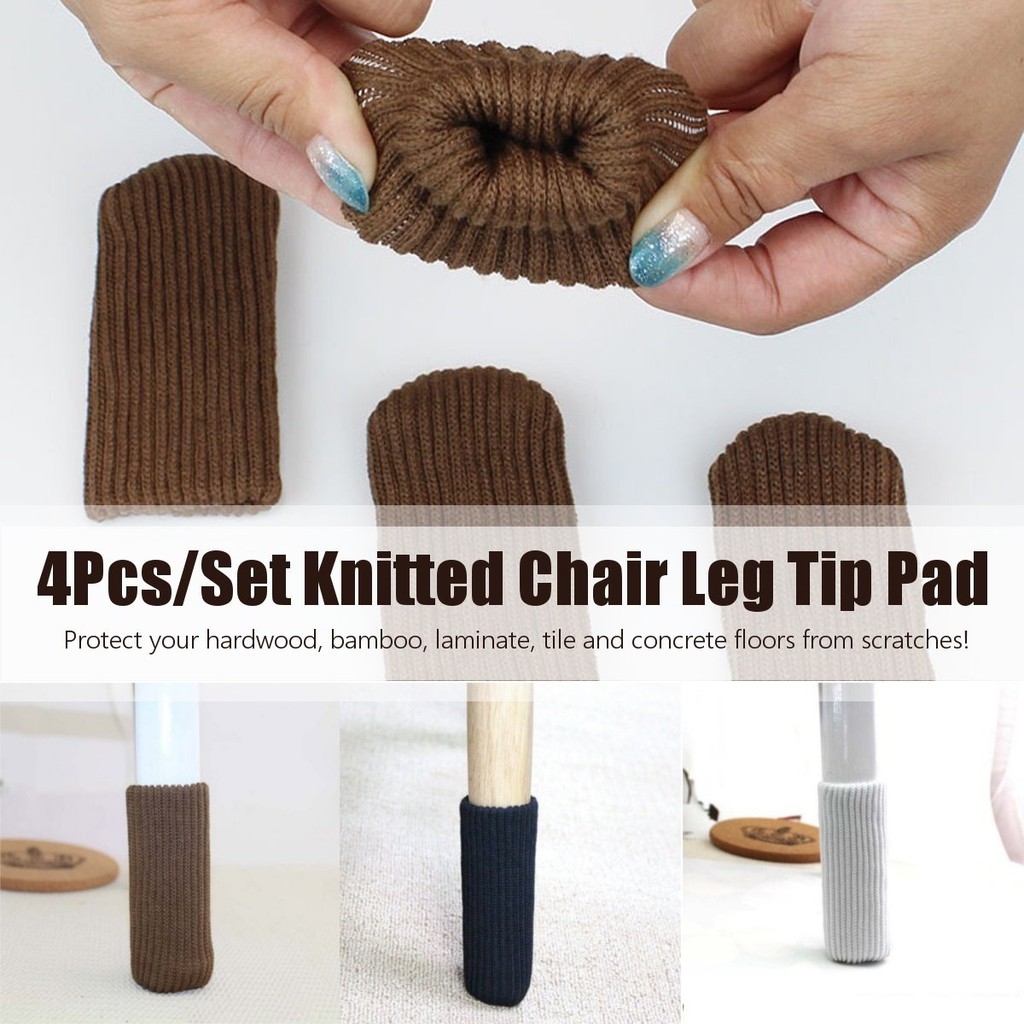 4Pcs/set Chair Leg Tip Pad Furniture Knitted Elastic NonSlip Sock