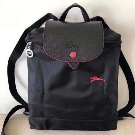 longchamp all black backpack