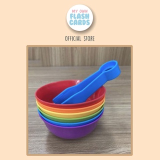 Sorting Bowl 6colors with Big Tweezer - Colorful Bowl Toys Montessori Play Classification