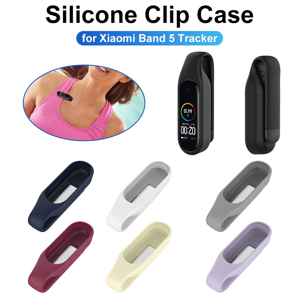 Go Watch Band Protective Case Anti Lost Soft Protective Cover Shell Silicone Metal Clip Buckle Holder For Xiaomi Band 5 Tracker Shopee Singapore