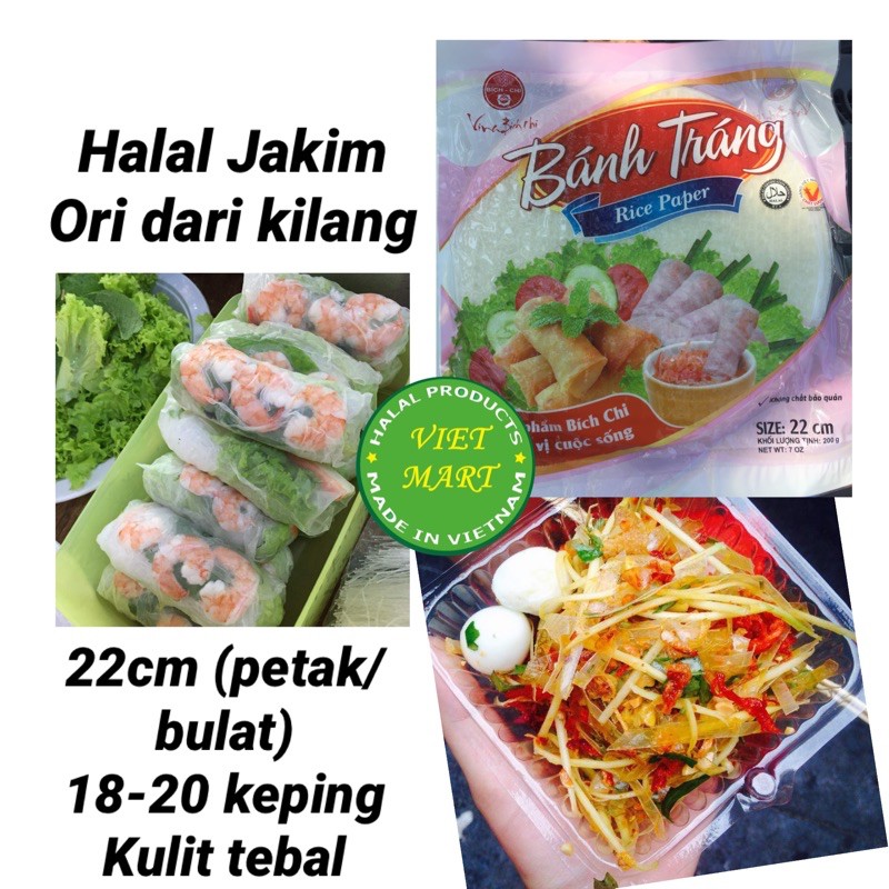 Shop Malaysia 22cm Halal Kulit Popia Vietnam Roll Rice Paper Shopee Singapore