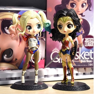 Anime Figure Superheroes Wonder Woman Harley Quinn PVC Figure Collectible Model Toy Cake Topper