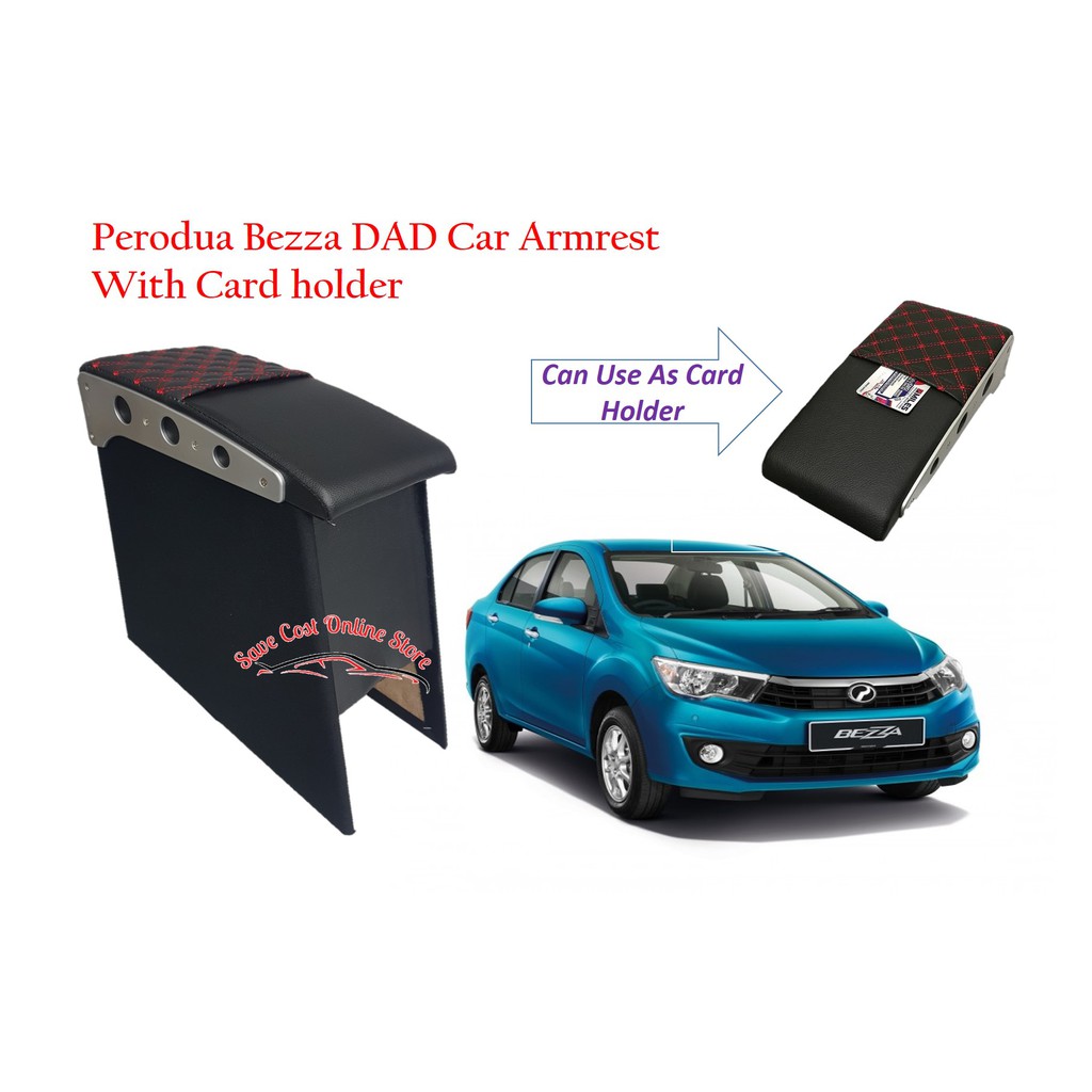 Perodua Bezza DaD Car Armrest With Card Holder  Shopee 