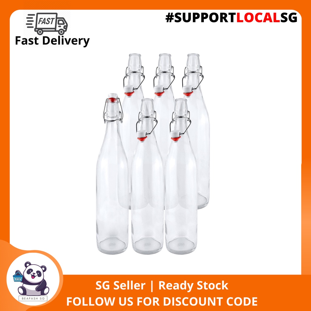 estilo swing top easy cap clear glass bottles