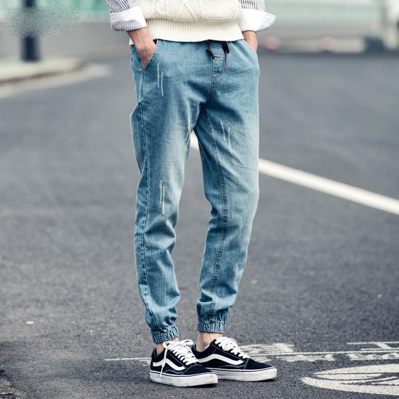 denim cargo joggers mens