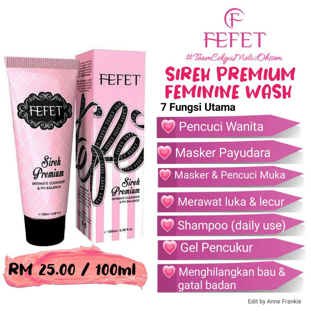 FEFET SIREH PREMIUM FEMININE WASH (100ML) Shopee Singapore
