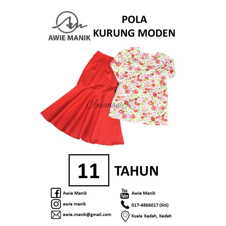 Kanak Kanak Pola Kurung Moden Kain Peplum Awie Manik Shopee Singapore