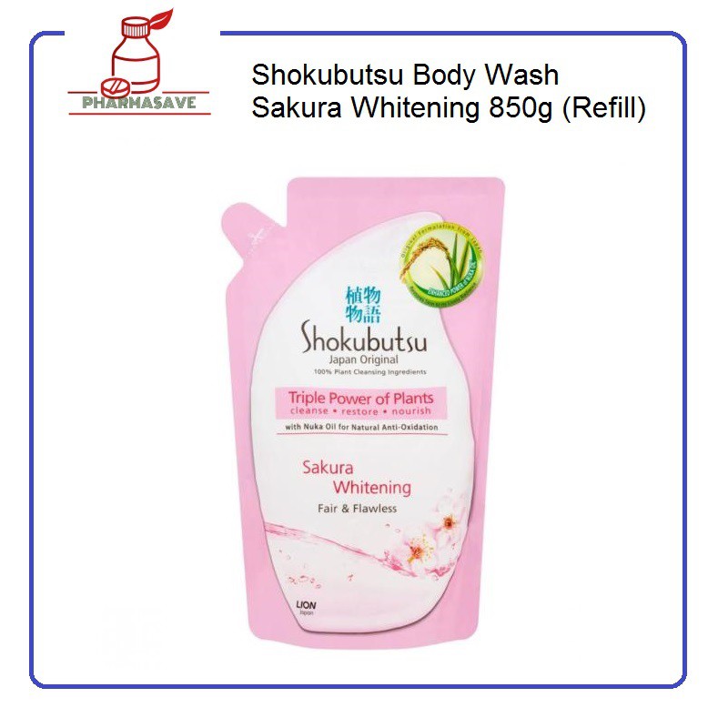 Shokubutsu Shower Foam Sakura Whitening Refill (850g) Shopee Singapore