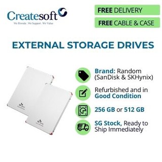 Refurbished External Storage Drives 256GB/512GB (Mixed brand) 1-month warranty