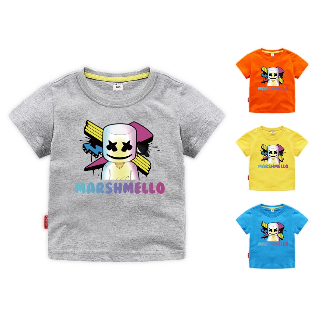 Kids T Shirt Marshmello Dj Boys Girls Baby Half Sleeve Top Shopee Singapore - kids boys girls marshmello roblox t shirt surprise doll