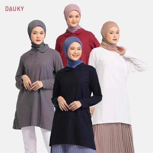 DAUKY Atasan Wanita Tunik Ladies Polo Shirt
