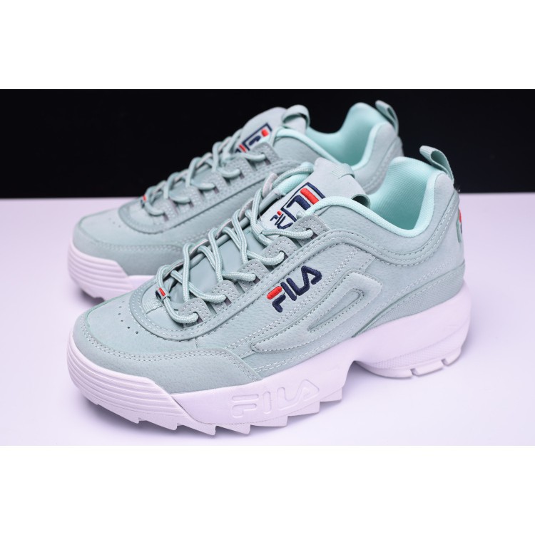 mint green fila shoes